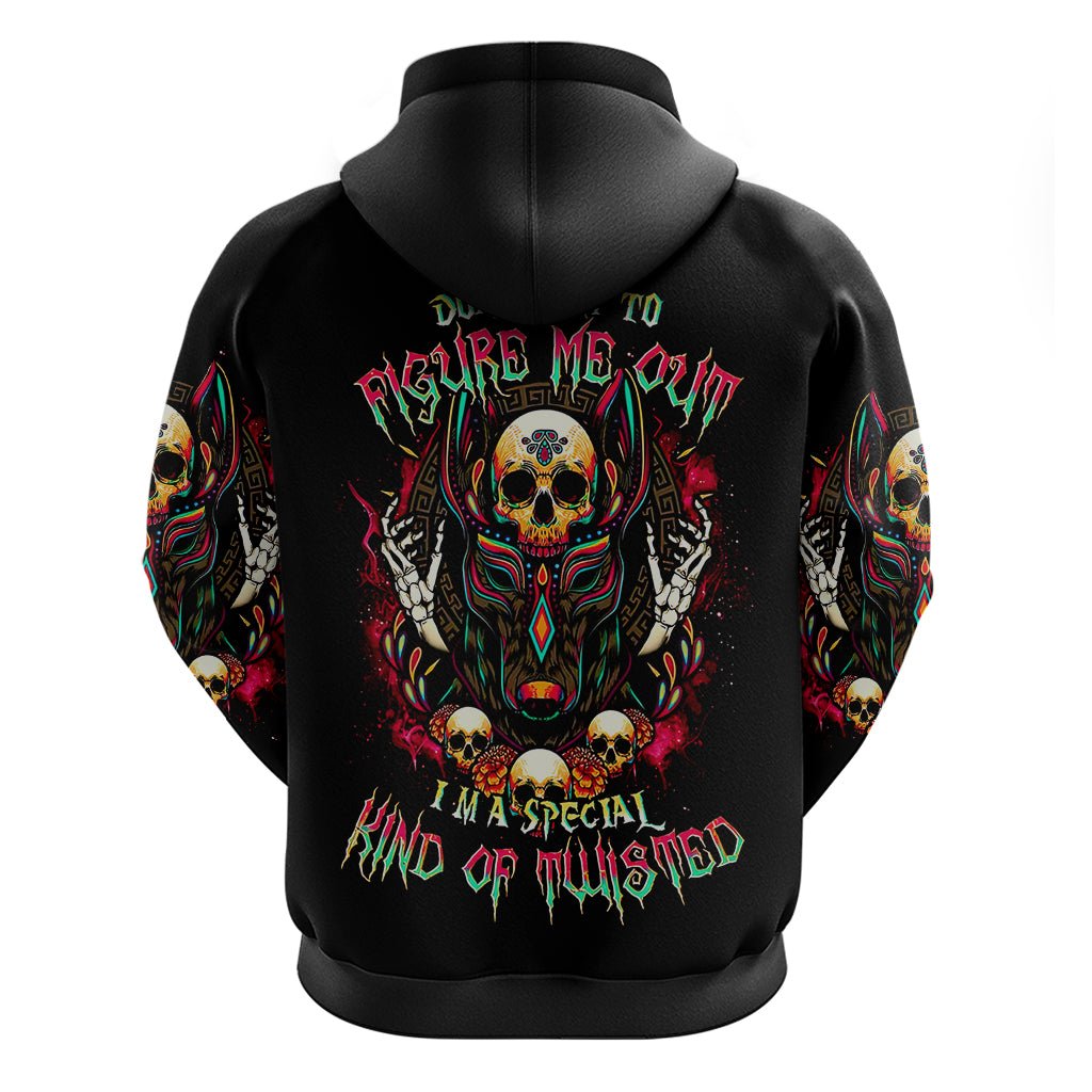 Anubis Skull Hoodie Skull Anubis Don't Try To Figured Me Out DT01 - The Mazicc - Pullover Hoodie - S - Black