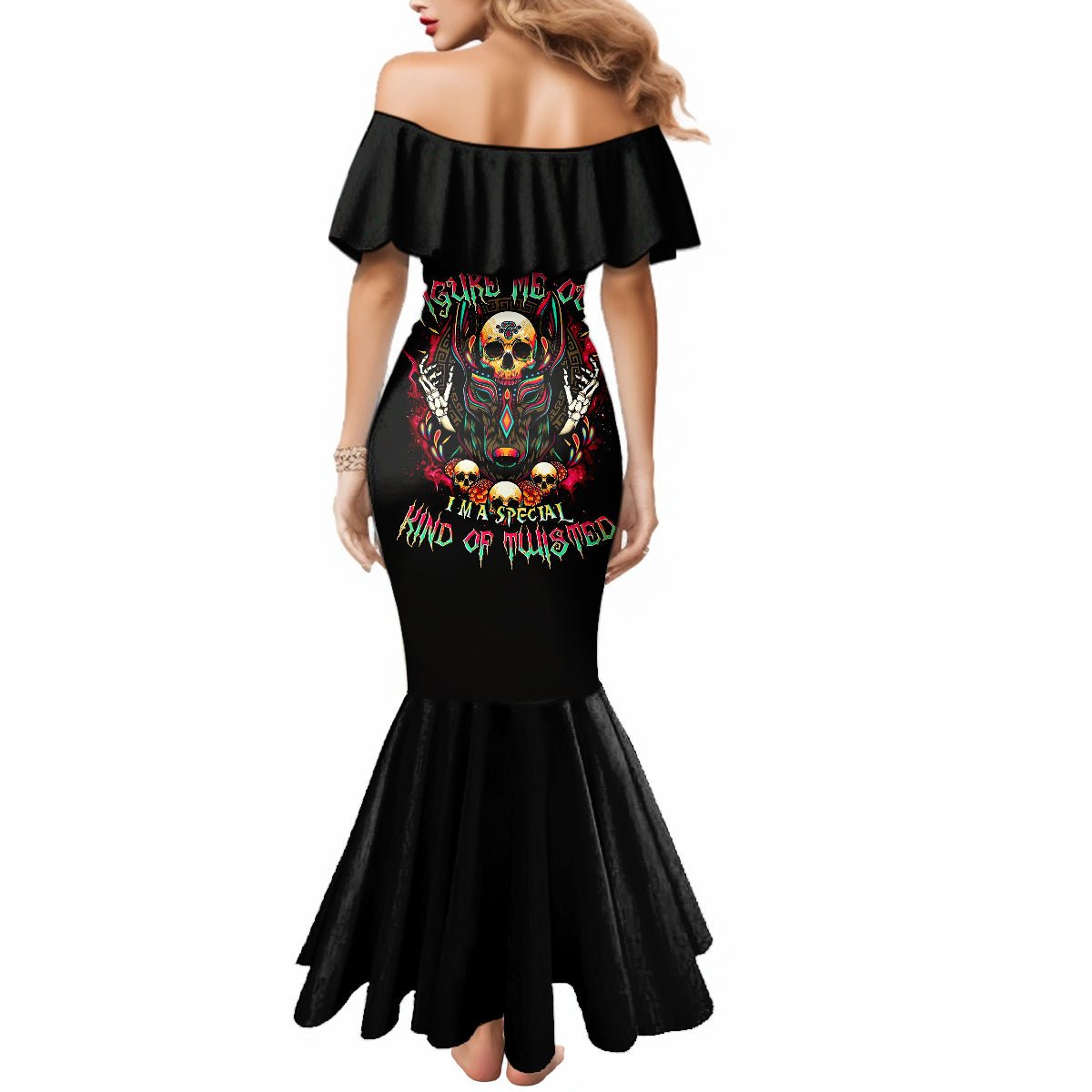 Anubis Skull Mermaid Dress Skull Anubis Don't Try To Figured Me Out DT01 - The Mazicc - Women - S - Black