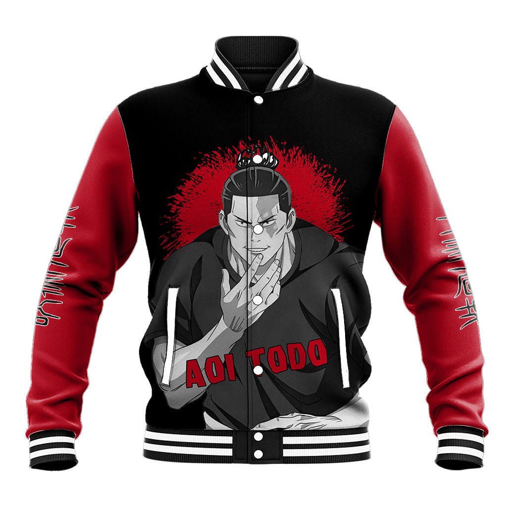 Aoi Todo Baseball Jacket Monochrome TS04 - The Mazicc - Unisex - S - Black/Red