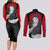 Aoi Todo Couples Matching Long Sleeve Bodycon Dress and Long Sleeve Button Shirt Monochrome TS04 - The Mazicc - S - S - Black/Red