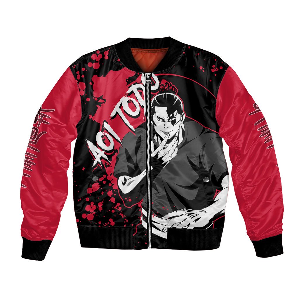 Aoi Todo Jujutsu Kaisen Bomber Jacket Manga Style Art TS04 - The Mazicc - Unisex - S - Black/Red