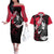 Aoi Todo Jujutsu Kaisen Couples Matching Off The Shoulder Long Sleeve Dress and Hawaiian Shirt Manga Style Art TS04 - The Mazicc - S - S - Black/Red