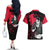 Aoi Todo Jujutsu Kaisen Couples Matching Off The Shoulder Long Sleeve Dress and Hawaiian Shirt Manga Style Art TS04 - The Mazicc - S - S - Black/Red