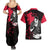 Aoi Todo Jujutsu Kaisen Couples Matching Summer Maxi Dress and Hawaiian Shirt Manga Style Art TS04 - The Mazicc - S - S - Black/Red