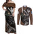 AOT Levi Ackerman Couples Matching Off Shoulder Maxi Dress and Long Sleeve Button Shirt TS04 - The Mazicc - S - S - Brown