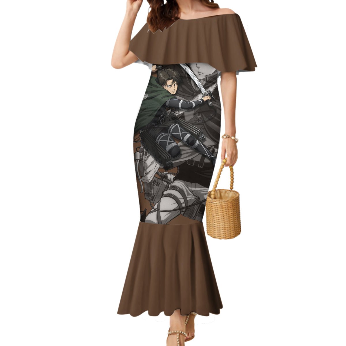 AOT Levi Ackerman Mermaid Dress TS04 - The Mazicc - Women - S - Brown