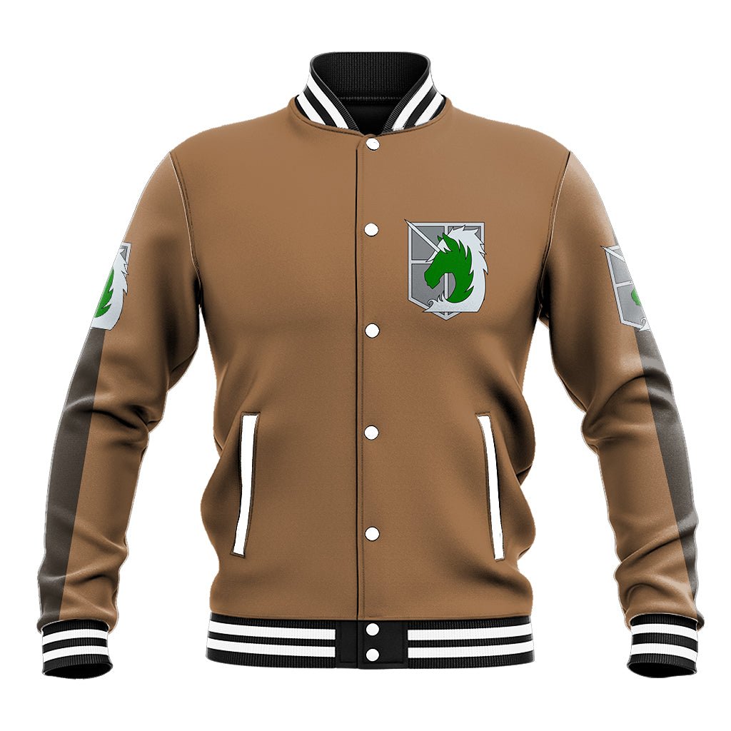 AOT Military Police Baseball Jacket TS04 - The Mazicc - Unisex - S - Brown