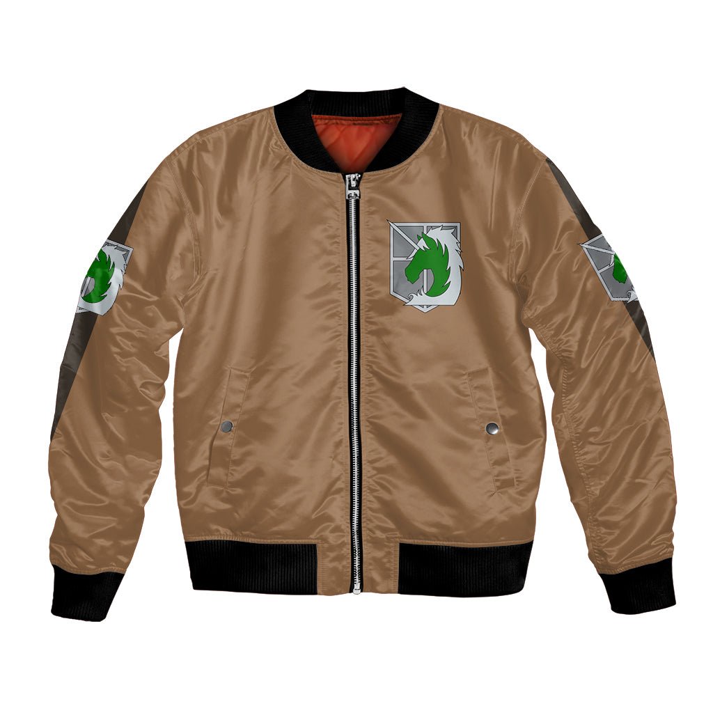 AOT Military Police Bomber Jacket TS04 - The Mazicc - Unisex - S - Brown