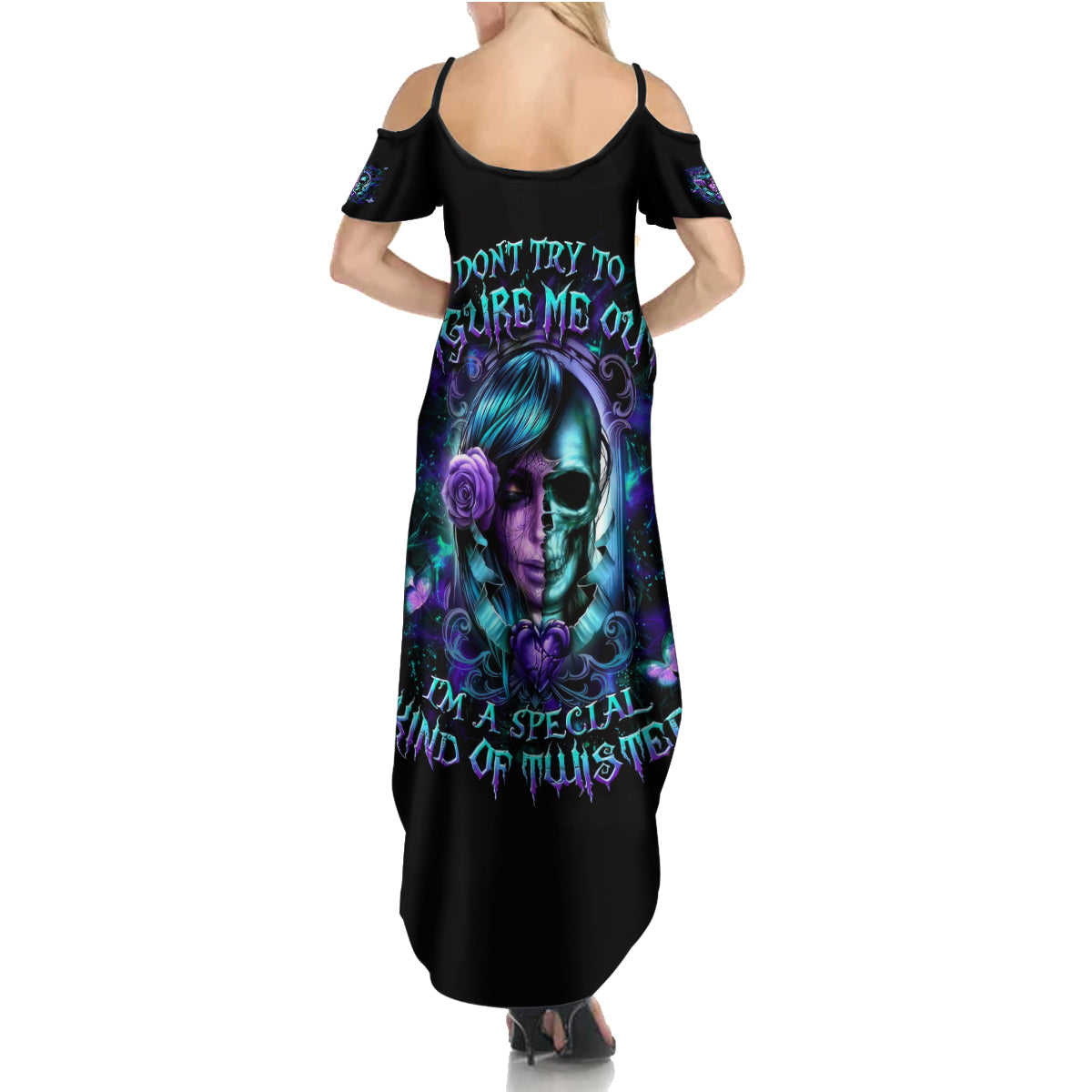 Lady Skull Summer Maxi Dress Don't Try To Figure Me Out I'm A Special Kind Of Twisted