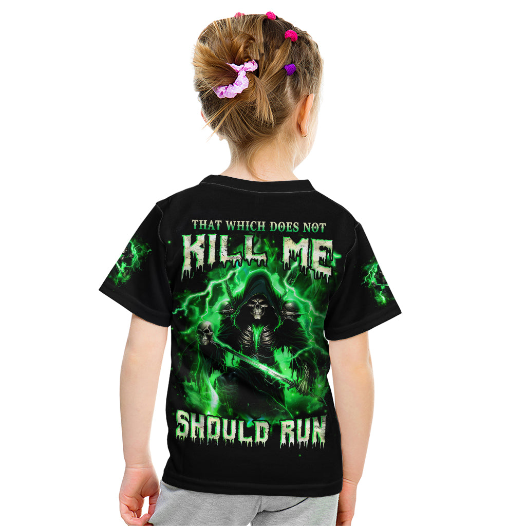 Reaper Skull Kid T Shirt That Which Does Not Kill Me Should Run