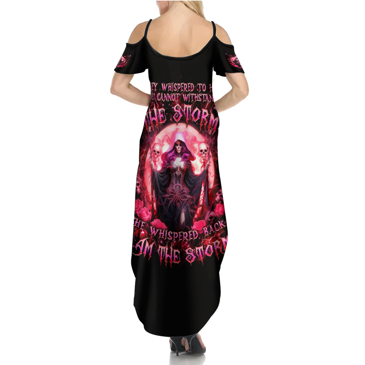 Witch Skull Summer Maxi Dress She Whispered Back Iam The Storm