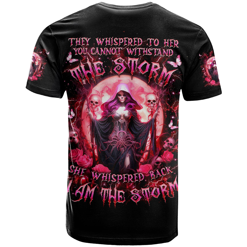 Witch Skull T Shirt She Whispered Back Iam The Storm