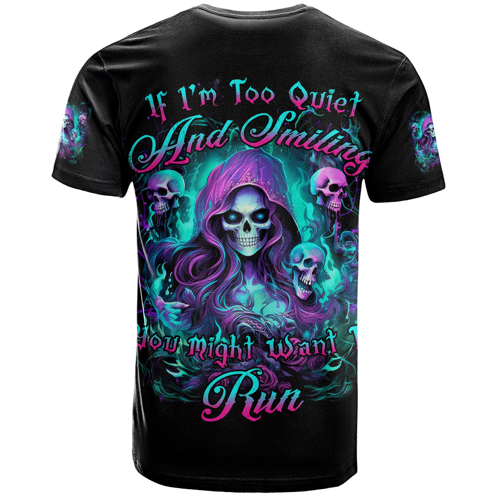 Witch Skull T Shirt If I'm Too Quiet And Smiling You Might Want To Run