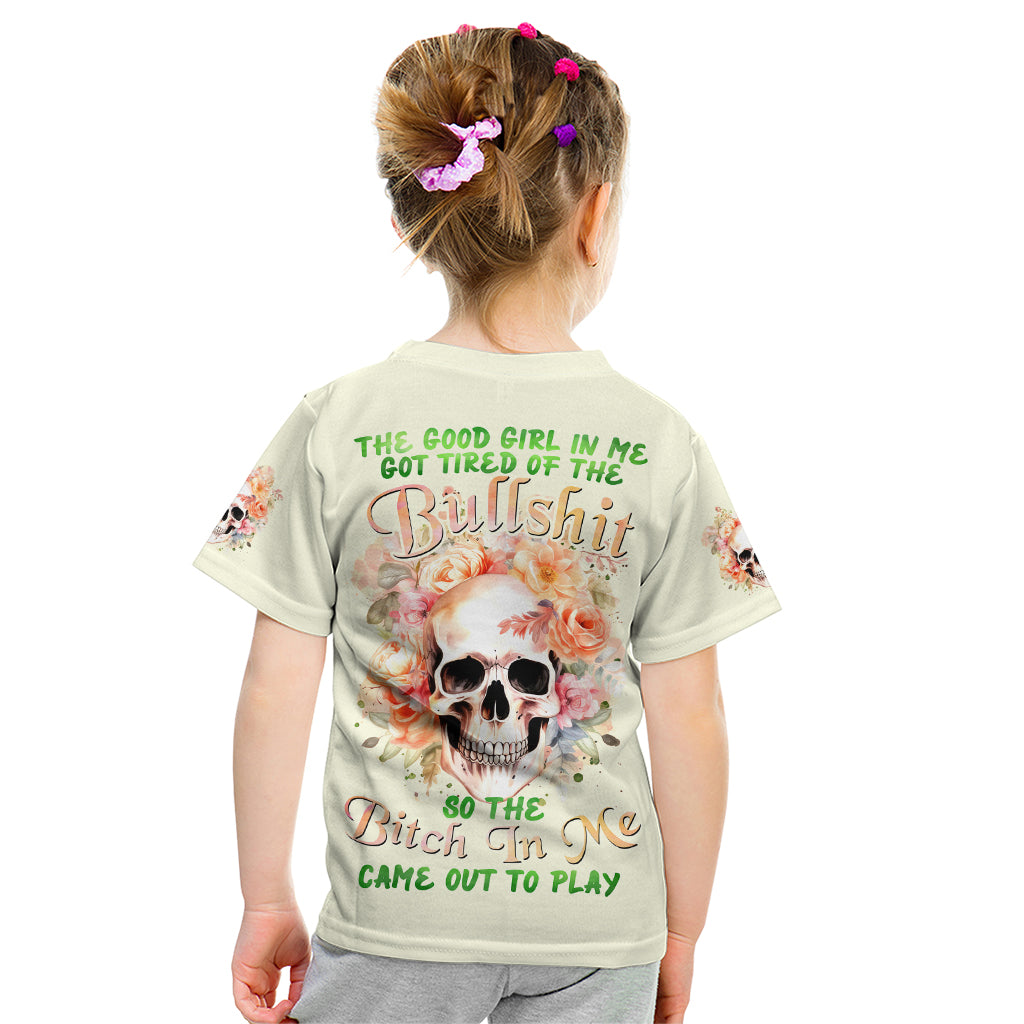 Rose Skull Kid T Shirt The Good Girl In Me Got Tired Of The Bullshit