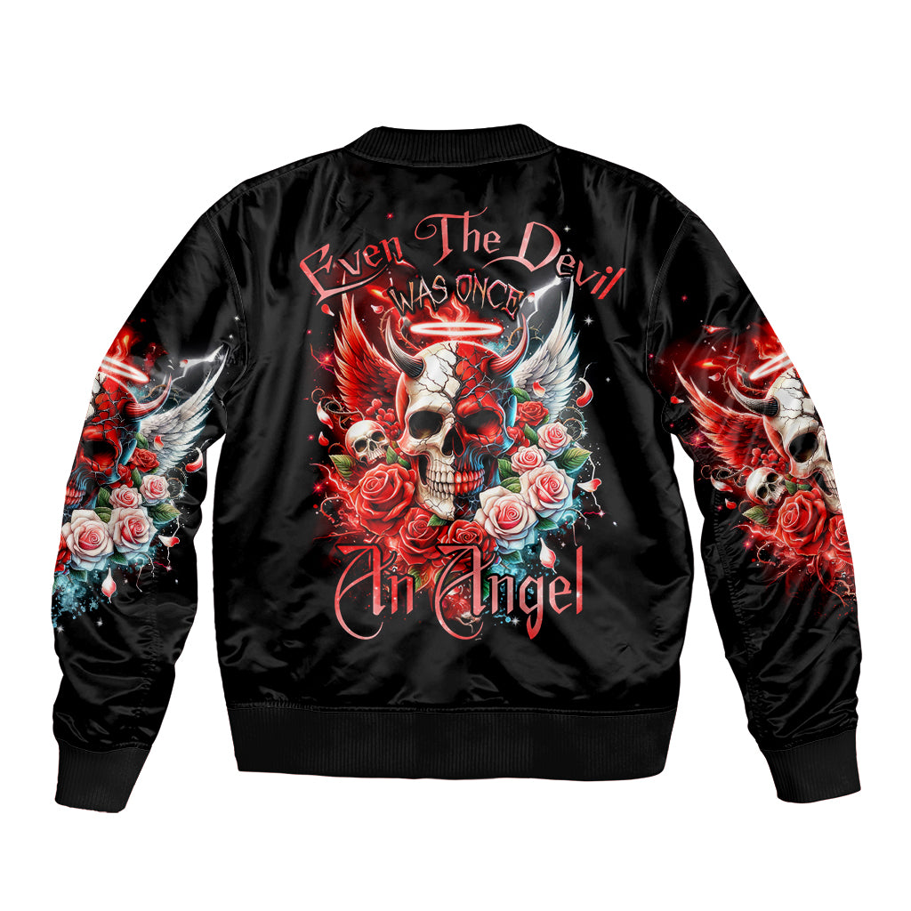 Evil Angel Skull Bomber Jacket Even The Devil Was Once An Angel