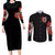 Evil Angel Skull Couples Matching Long Sleeve Bodycon Dress and Long Sleeve Button Shirt Even The Devil Was Once An Angel