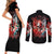 Evil Angel Skull Couples Matching Short Sleeve Bodycon Dress and Long Sleeve Button Shirt Even The Devil Was Once An Angel