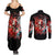 Evil Angel Skull Couples Matching Summer Maxi Dress and Long Sleeve Button Shirt Even The Devil Was Once An Angel