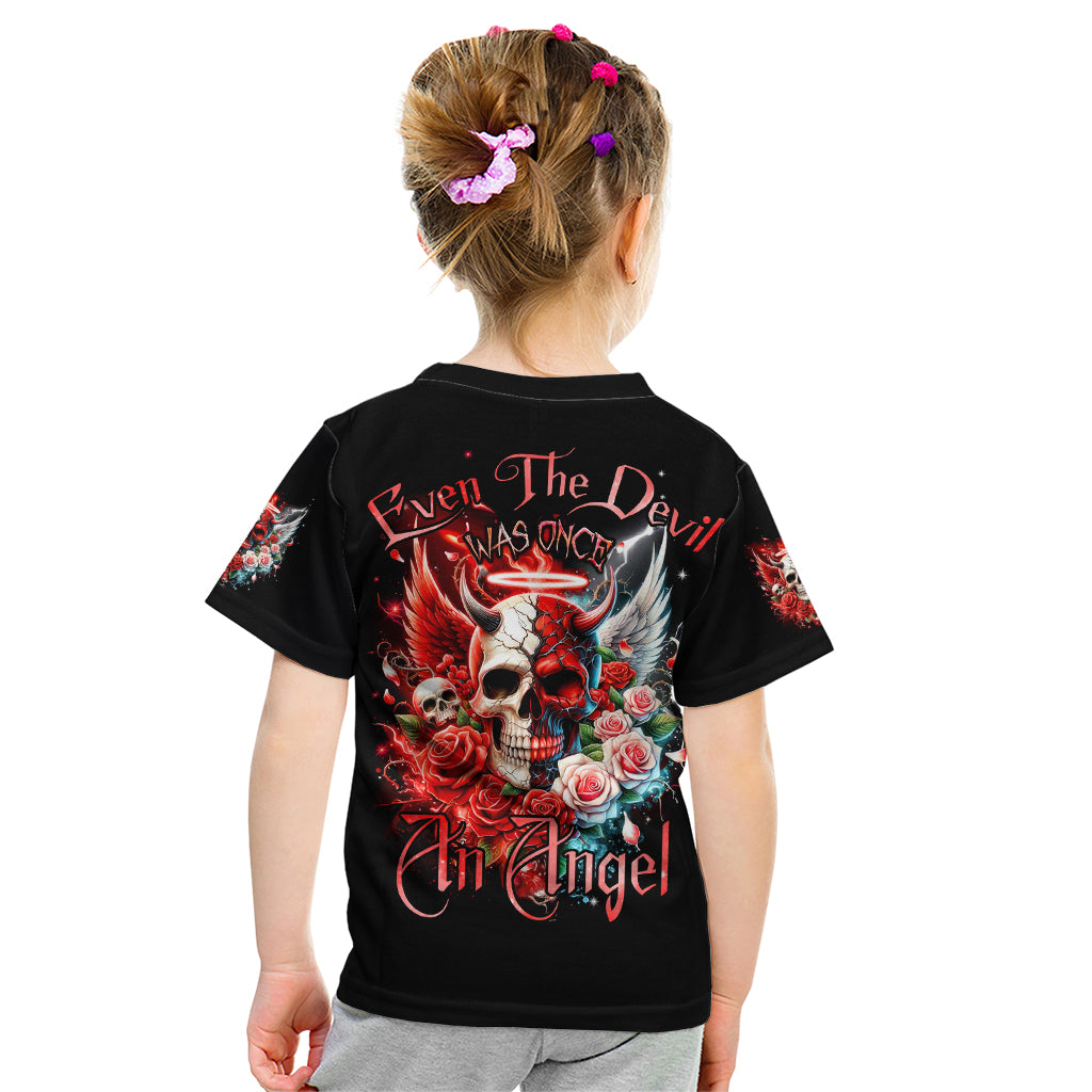 Evil Angel Skull Kid T Shirt Even The Devil Was Once An Angel