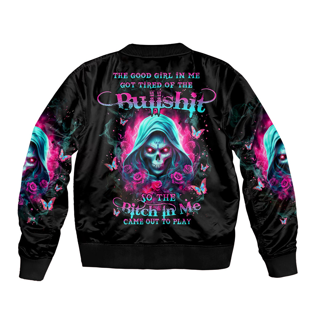 Witch Skull Bomber Jacket The Good Girl In Me Got Tired Of The Bullshit