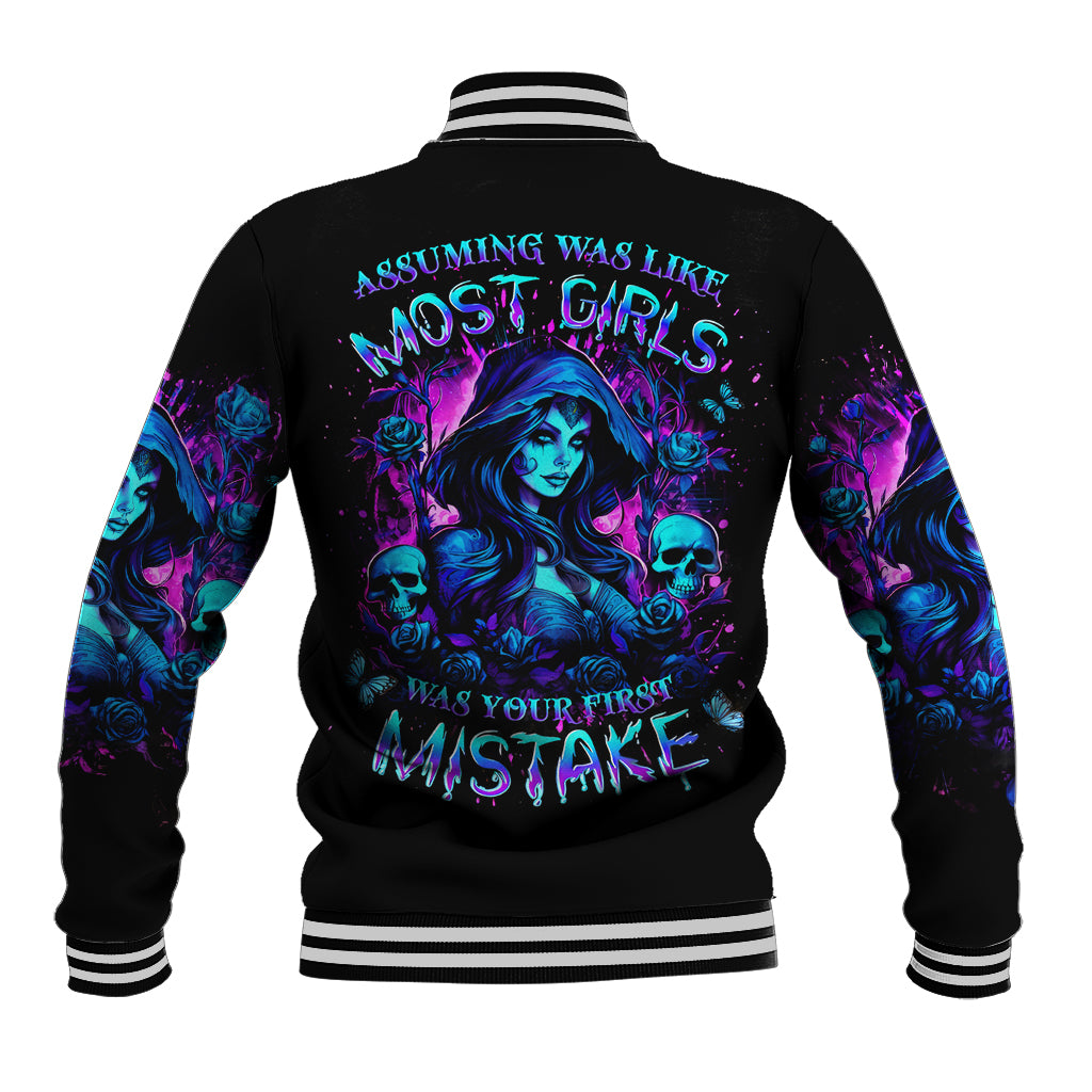 Witch Skull Baseball Jacket Assuming Was Like Most Girls Was Your First Mistake