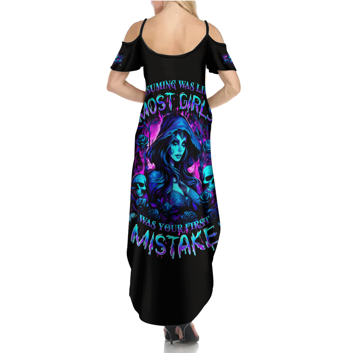 Witch Skull Summer Maxi Dress Assuming Was Like Most Girls Was Your First Mistake