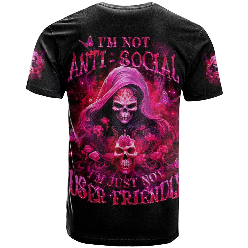 Witch Skull T Shirt I'm Not Ant-Social I'm Just Not User Friendly