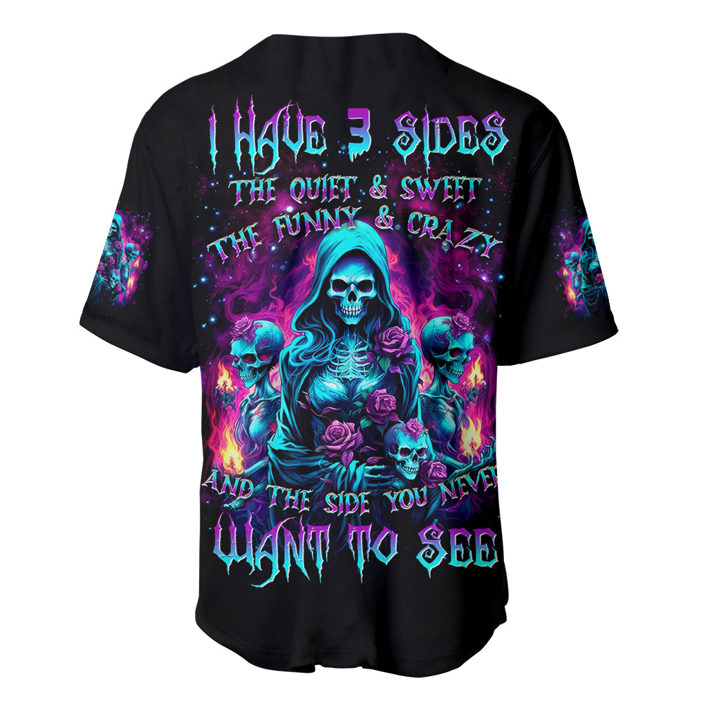 Witch Skull Baseball Jersey I Have 3 Sides And The Side You Never Want To See