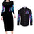 Witch Skull Couples Matching Long Sleeve Bodycon Dress and Long Sleeve Button Shirt I Have 3 Sides And The Side You Never Want To See