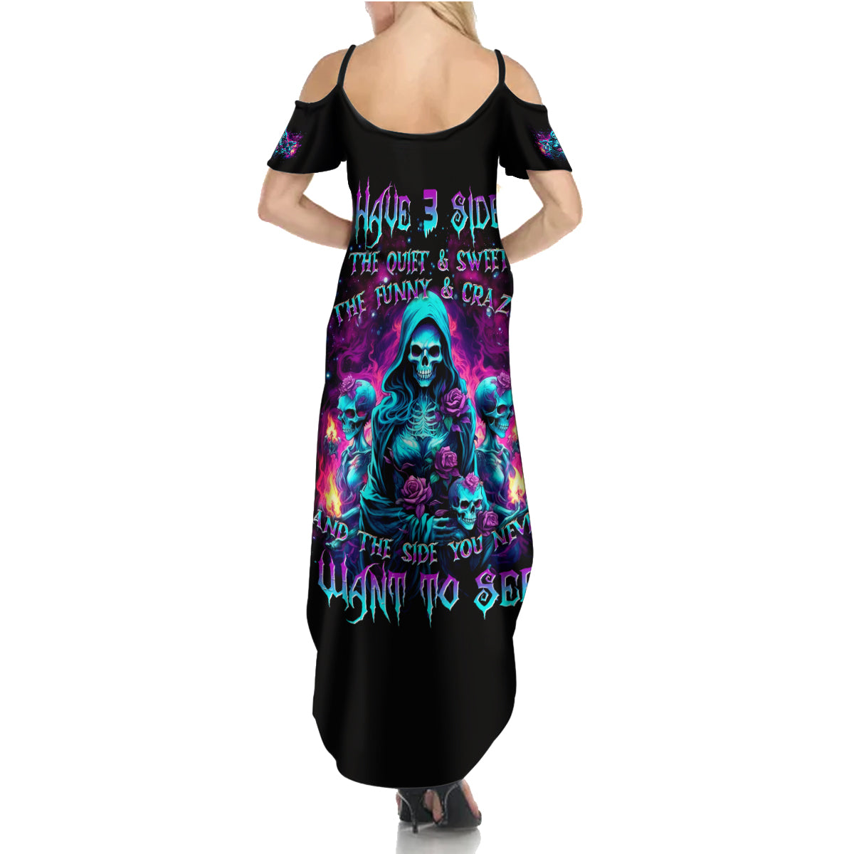 Witch Skull Summer Maxi Dress I Have 3 Sides And The Side You Never Want To See