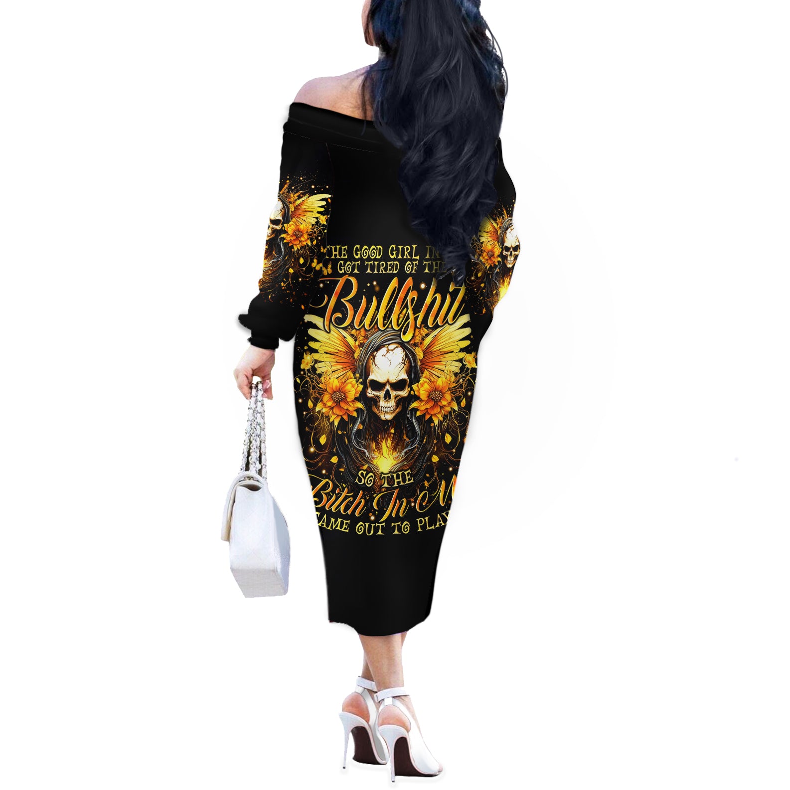 Fairy Skull Off The Shoulder Long Sleeve Dress The Good Girl In Me Got Tired Of The Bullshit