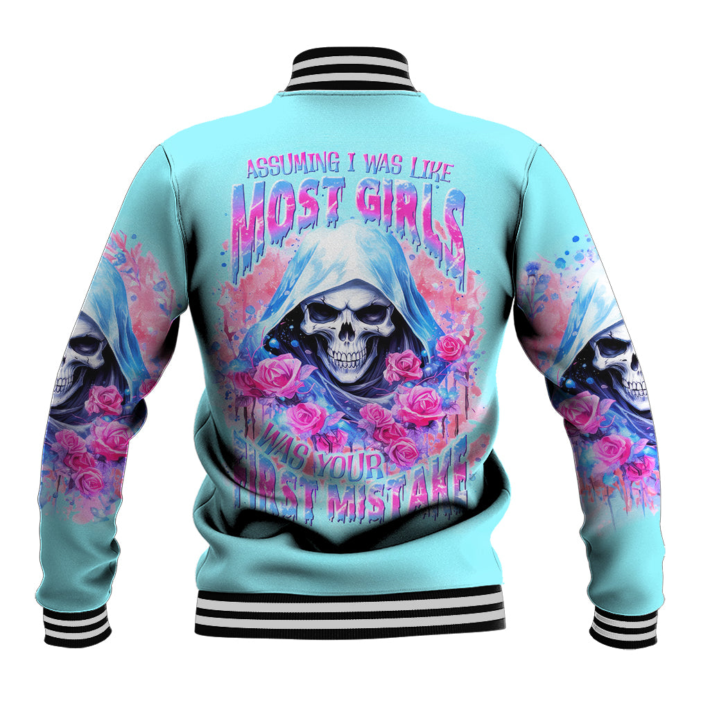 Witch Skull Baseball Jacket Assuming Was Like Most Girls Was Your First Mistake