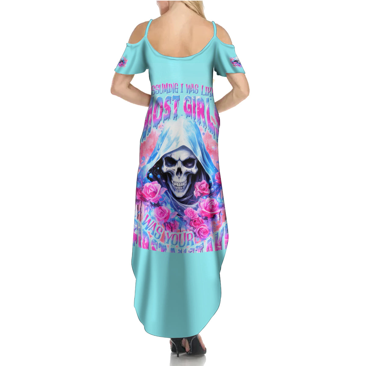 Witch Skull Summer Maxi Dress Assuming Was Like Most Girls Was Your First Mistake