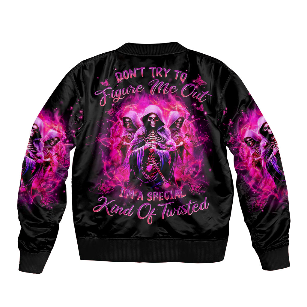 Witch Skull Bomber Jacket Don't Try To Figure Me Out I'm A Special Kind Of Twisted