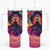 Day of Dead Lady Tumbler With Handle Sugar Skull Flame Lady