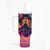 Day of Dead Lady Tumbler With Handle Sugar Skull Flame Lady