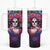 Day of Dead Lady Tumbler With Handle Sugar Skull Field Rose Lady