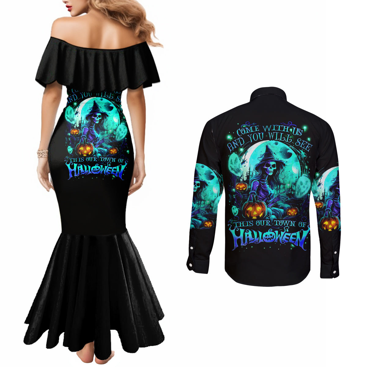 witch-skull-couples-matching-mermaid-dress-and-long-sleeve-button-shirts-come-with-us-and-you-will-see-our-halloween