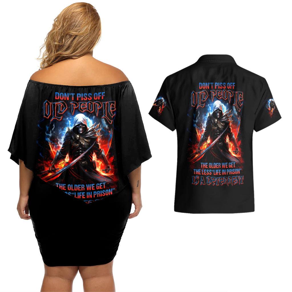 warrior-skull-couples-matching-off-shoulder-short-dress-and-hawaiian-shirt-dont-piss-off-old-people