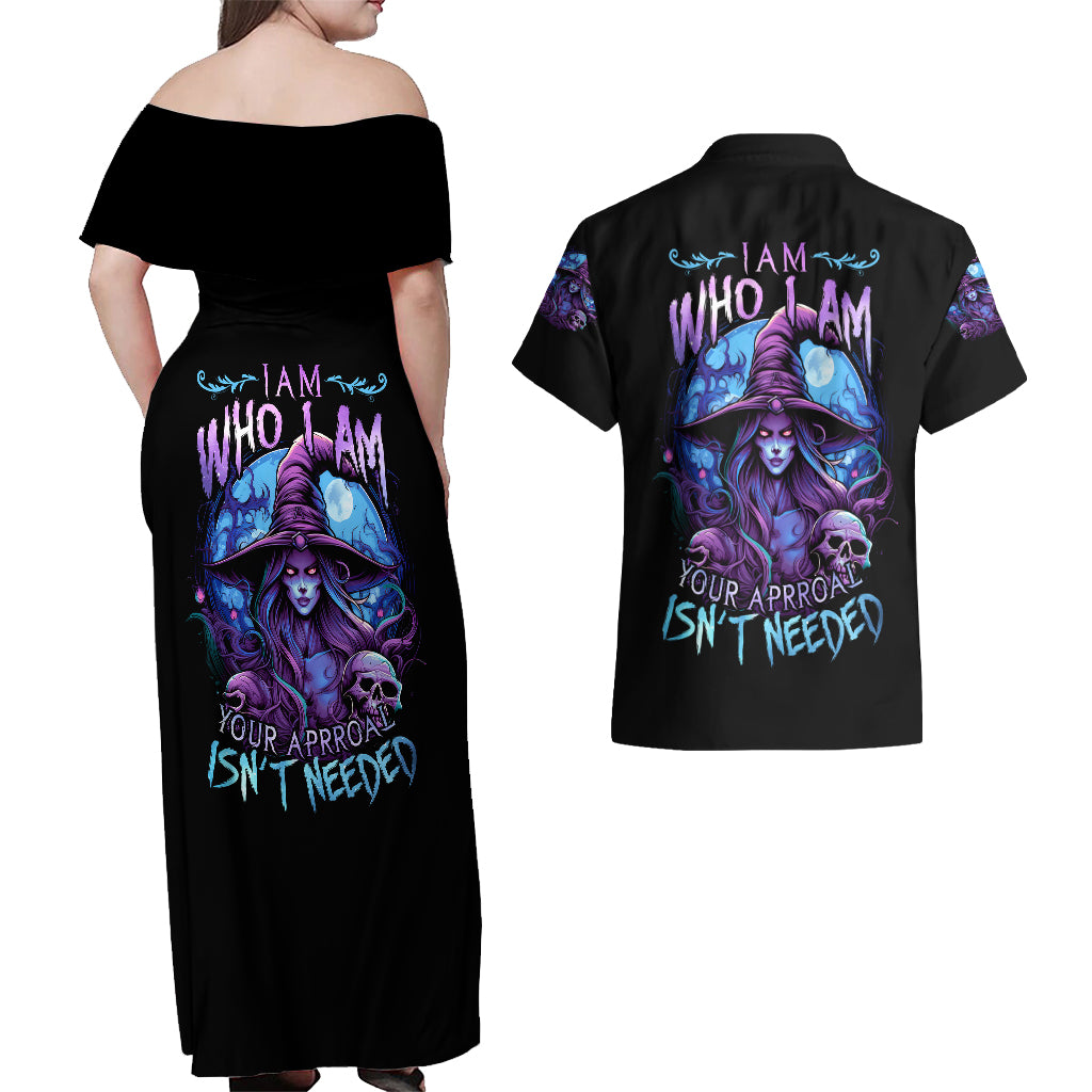 witch-skull-couples-matching-off-shoulder-maxi-dress-and-hawaiian-shirt-iam-who-iam-your-approval-isnt-need