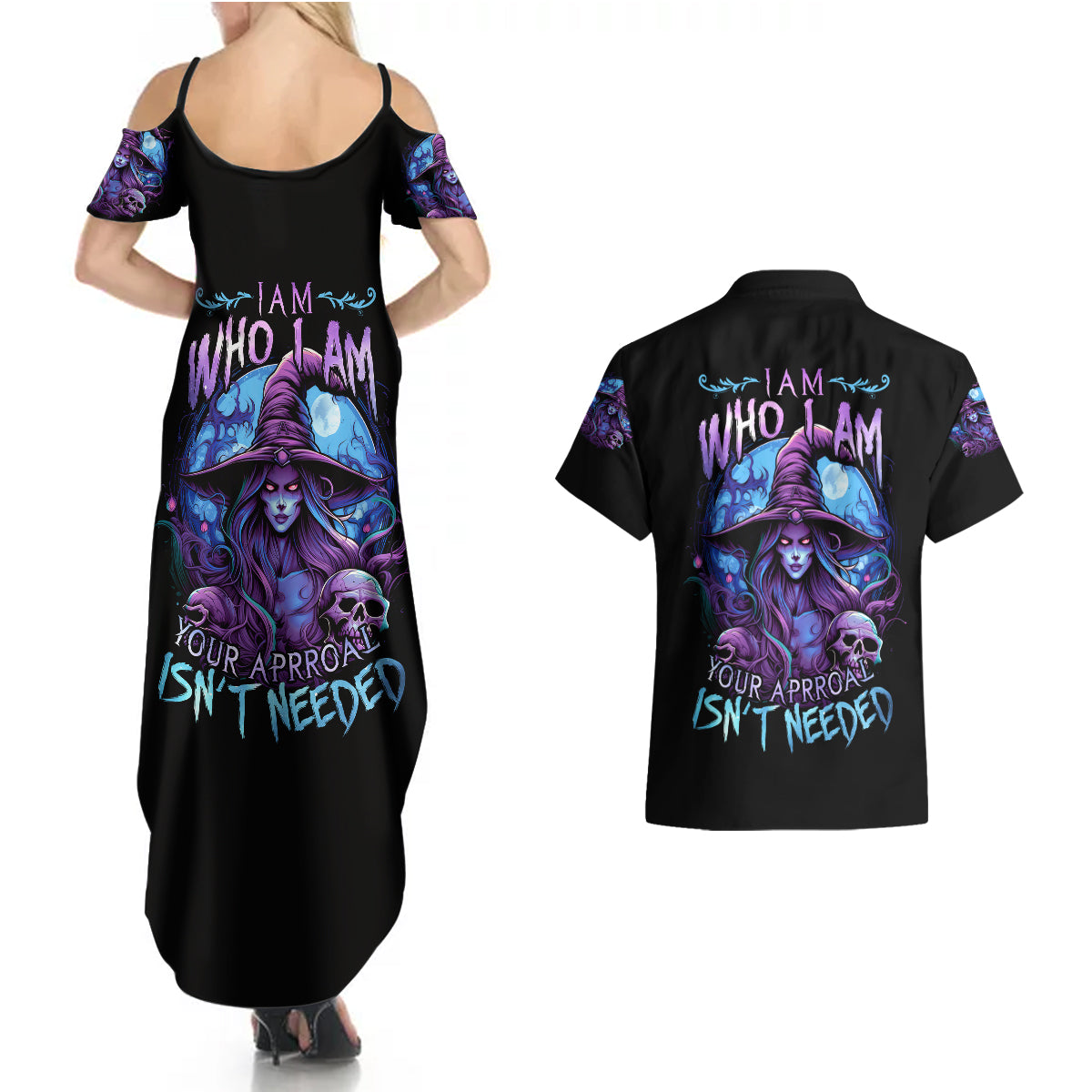 witch-skull-couples-matching-summer-maxi-dress-and-hawaiian-shirt-iam-who-iam-your-approval-isnt-need