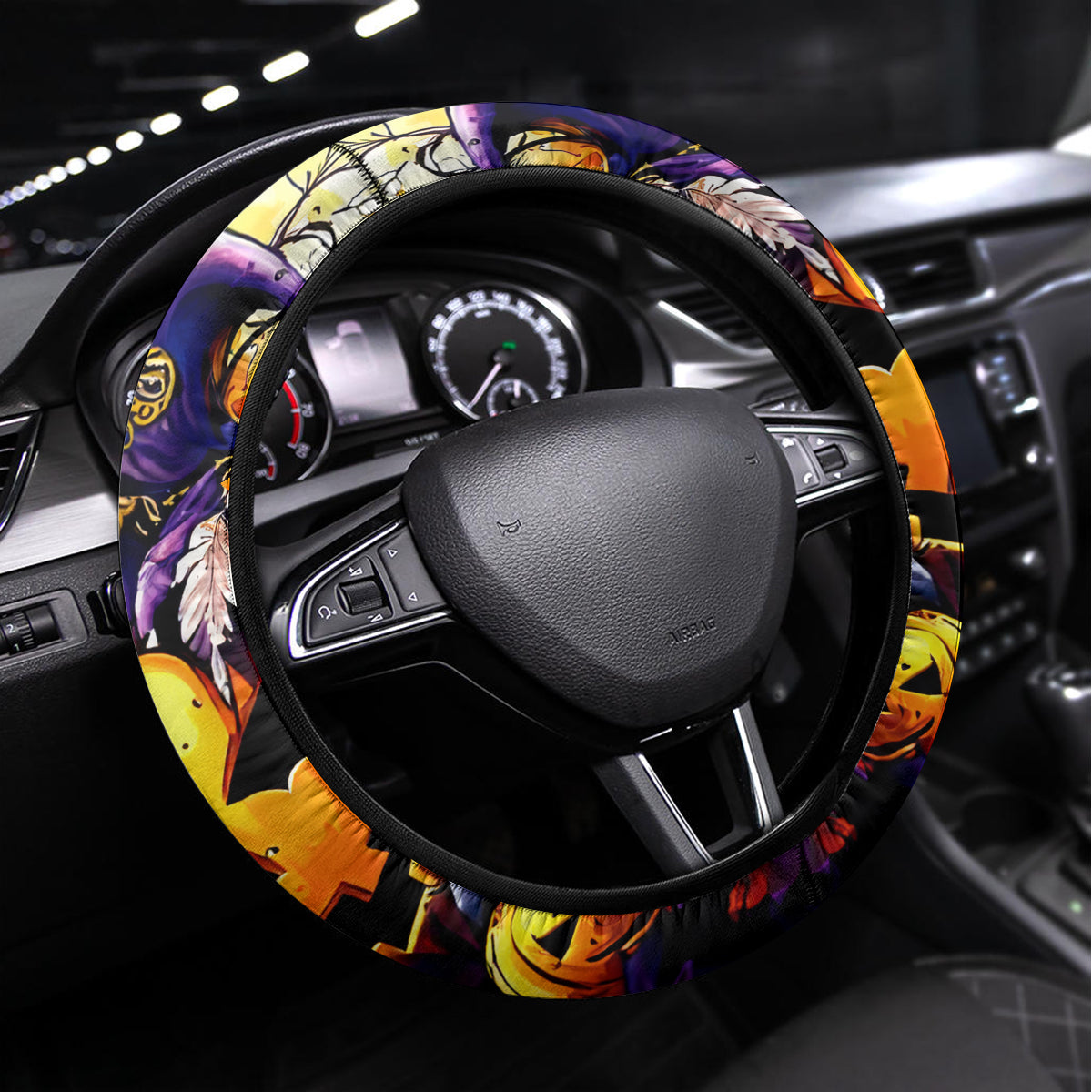 Pumpkin Witch Skull Steering Wheel Cover In My Defense The Moon Was Full And I Was Left Unsupervided