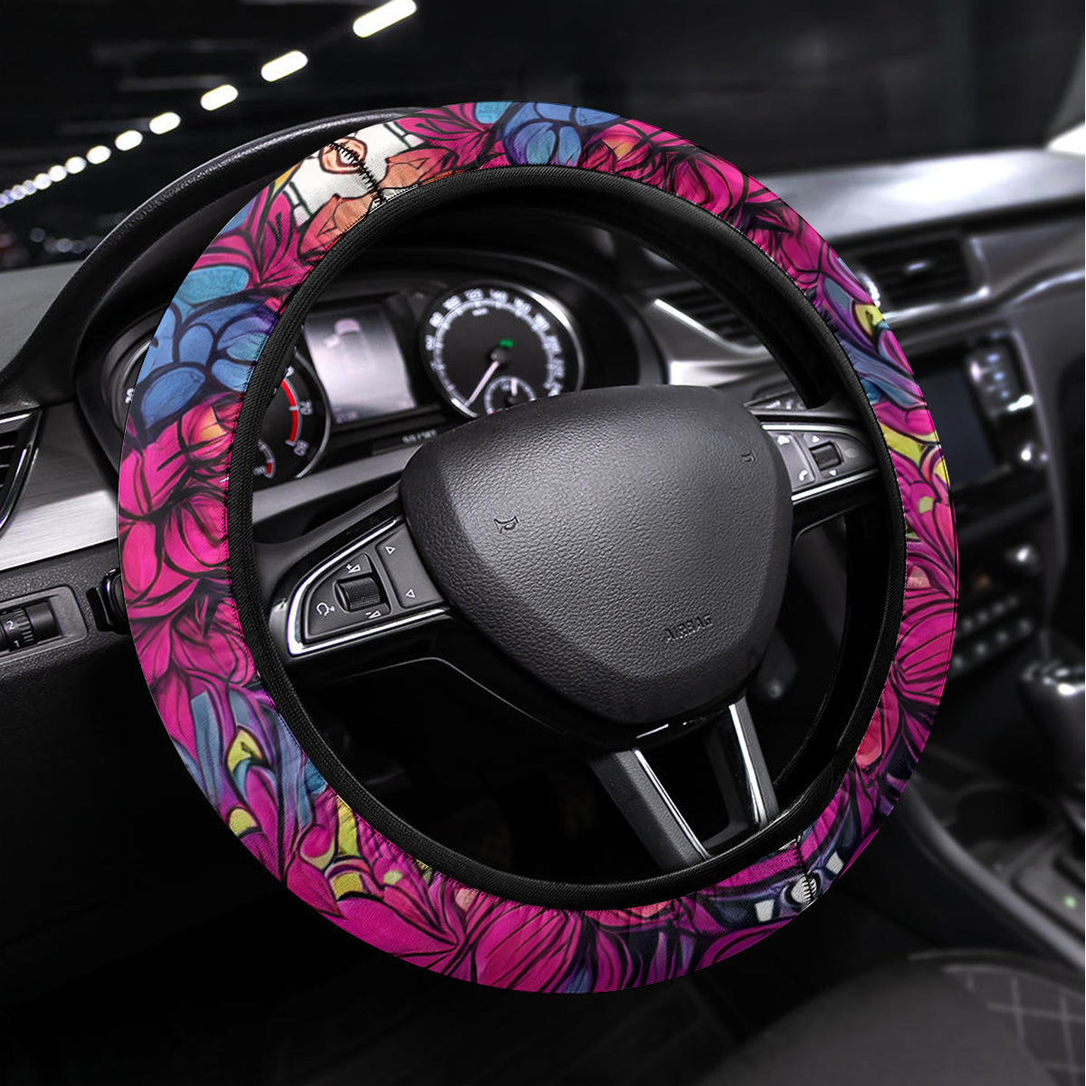 Flower Skull Steering Wheel Cover Judge Me When You're Perfect Otherwise Shut Up