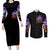 Halloween Skull Couples Matching Long Sleeve Bodycon Dress and Long Sleeve Button Shirt Please Excuse My Resting Witch Face