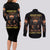 Warrior Skull Couples Matching Long Sleeve Bodycon Dress and Long Sleeve Button Shirt Warriors Are The One Who Always Fight