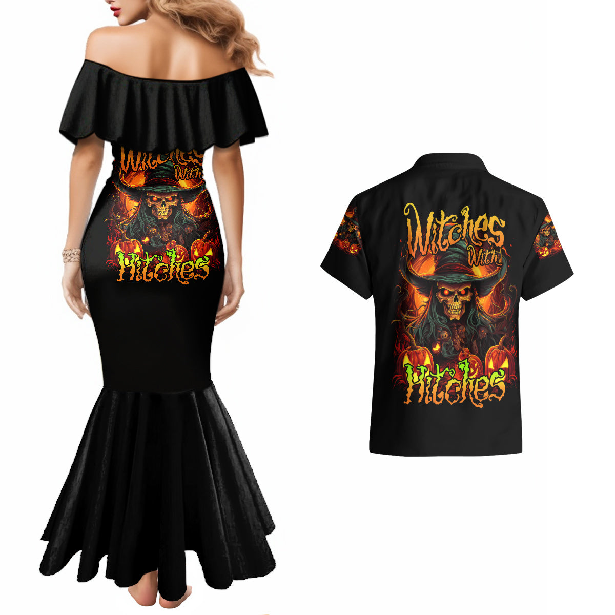 witch-skull-couples-matching-mermaid-dress-and-hawaiian-shirt-witches-with-hitches