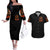 Witch Skull Couples Matching Off The Shoulder Long Sleeve Dress and Hawaiian Shirt Witches With Hitches