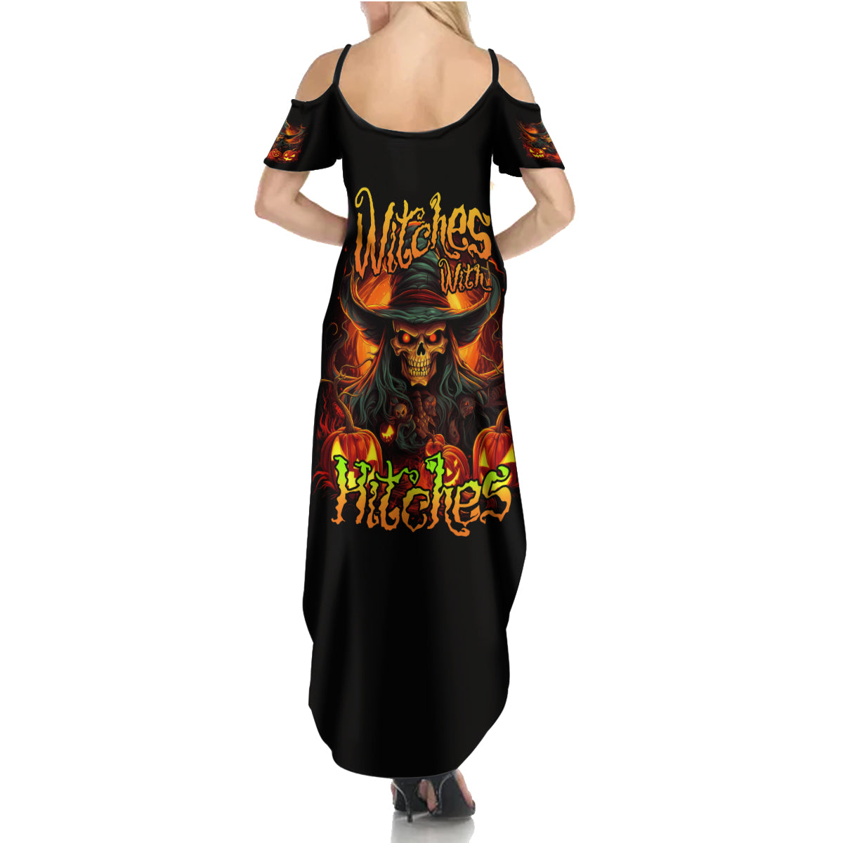 Witch Skull Summer Maxi Dress Witches With Hitches