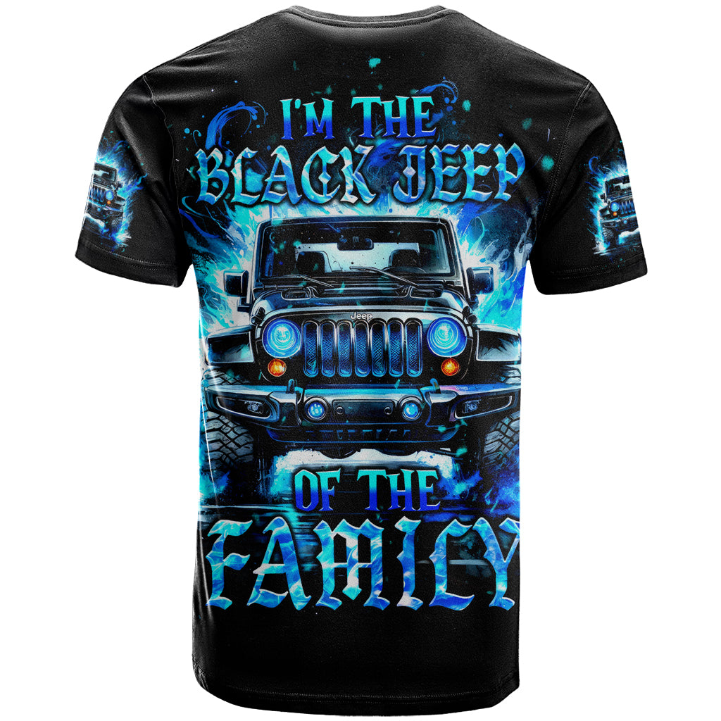 Flame Jeep T Shirt I'm The Black Jeep Of The Family