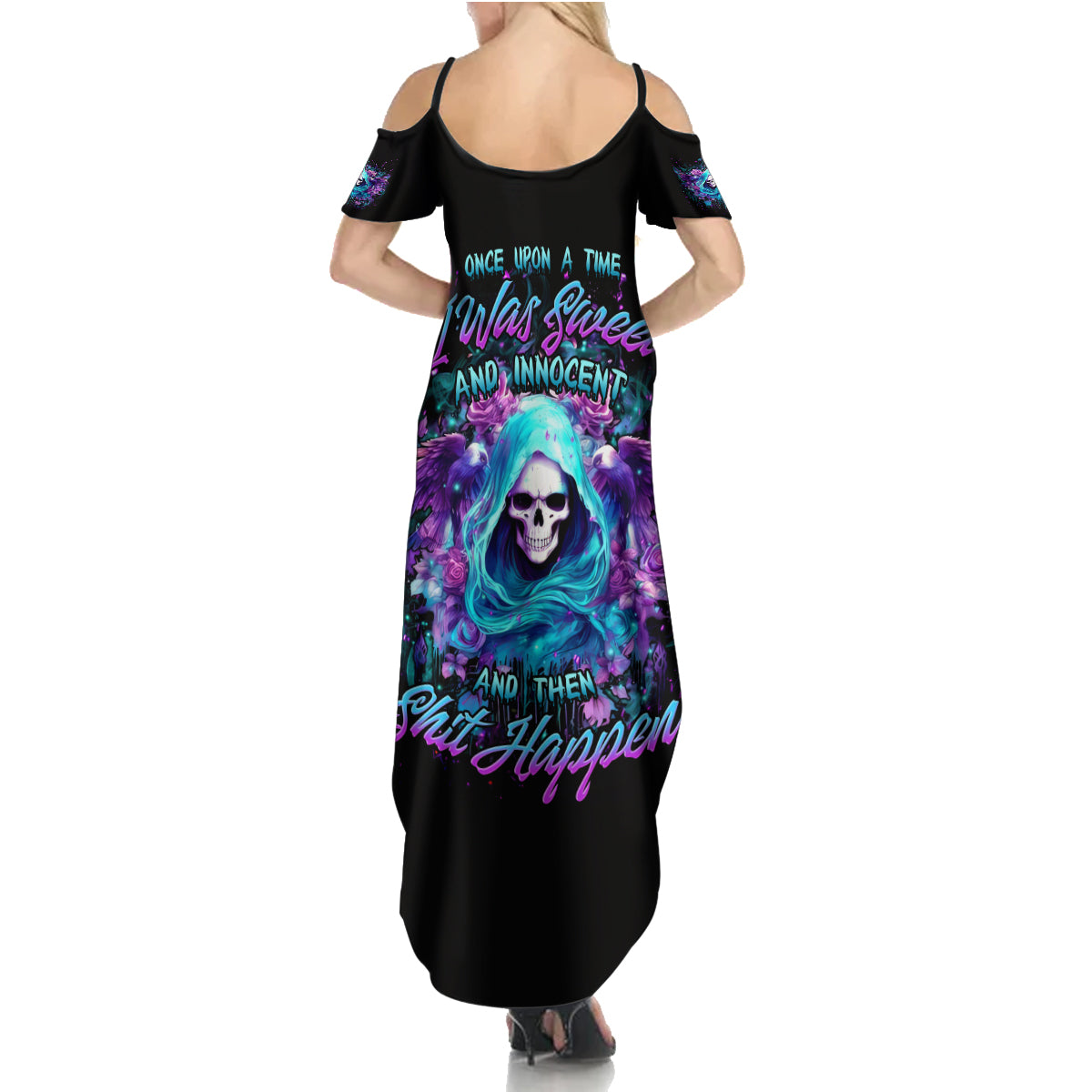 Fairy Skull Summer Maxi Dress Once Upon A Time I Was Sweet And Innocent And Then Shit Happens